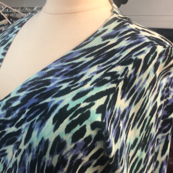 Apt. 9 - deep v neck- long length sweater- lightweight cotton Viscose knit - Picture 4 of 10